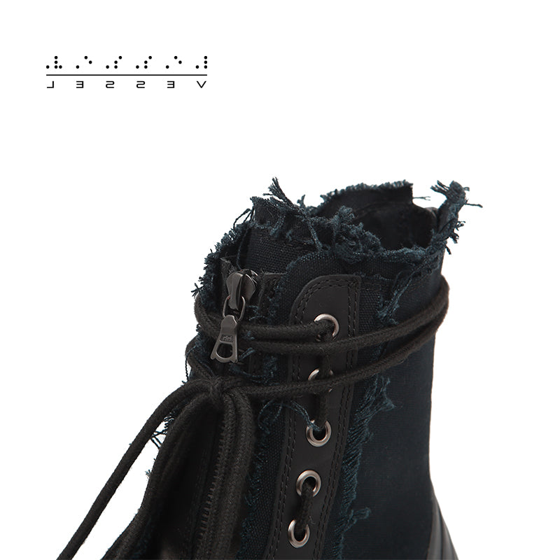 xVESSEL High Top Cotton Sneakers For Yohji Yamamoto